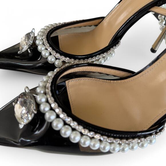 MACH & MACH Diamond of Elizabeth Imitation Pearl Pointed Toe Pump EU 40 $1130 - Picture 7 of 13